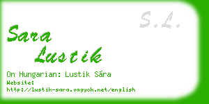 sara lustik business card